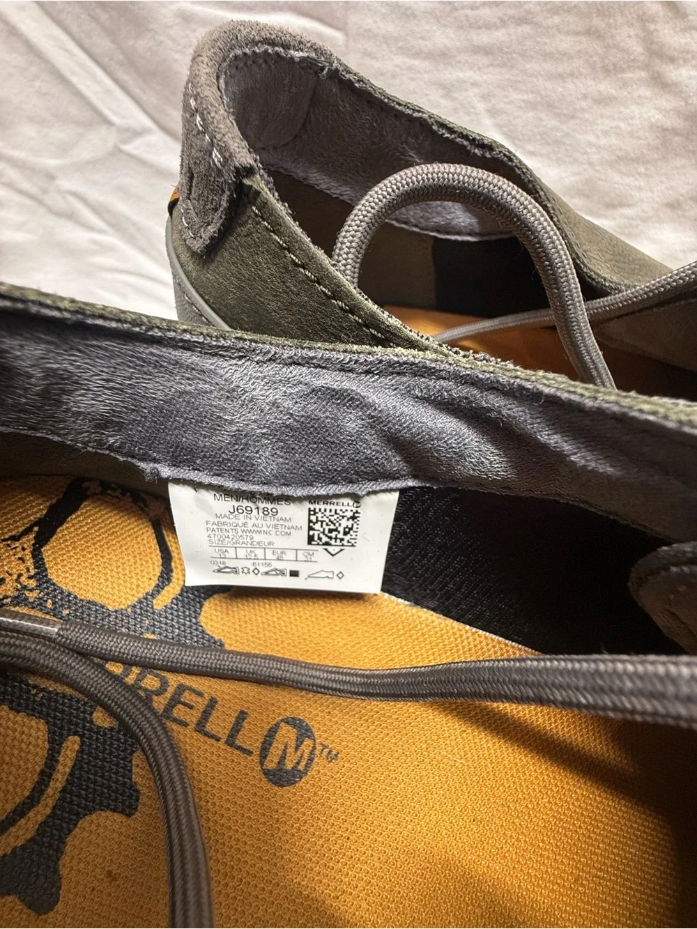 Merrell Men's Olive Green Leather Lace Up Sneakers